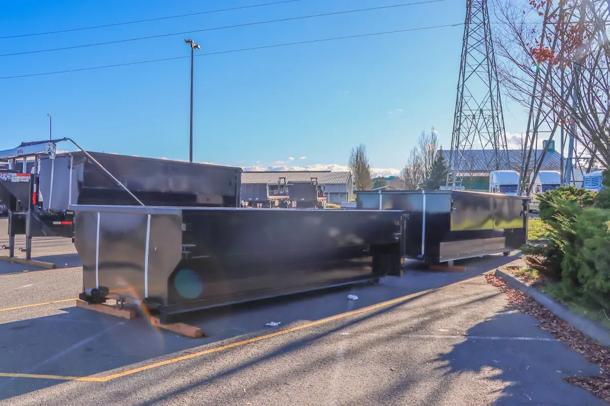Roll-off dumpster ready for waste disposal at job site for Construction Dumpster Rental in Ingleside